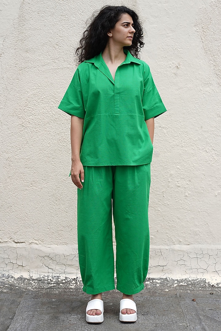 Green Cotton Co-Ord Set by Mati at Pernia's Pop Up Shop