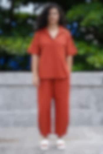 Rust Cotton Co-Ord Set by Mati at Pernia's Pop Up Shop