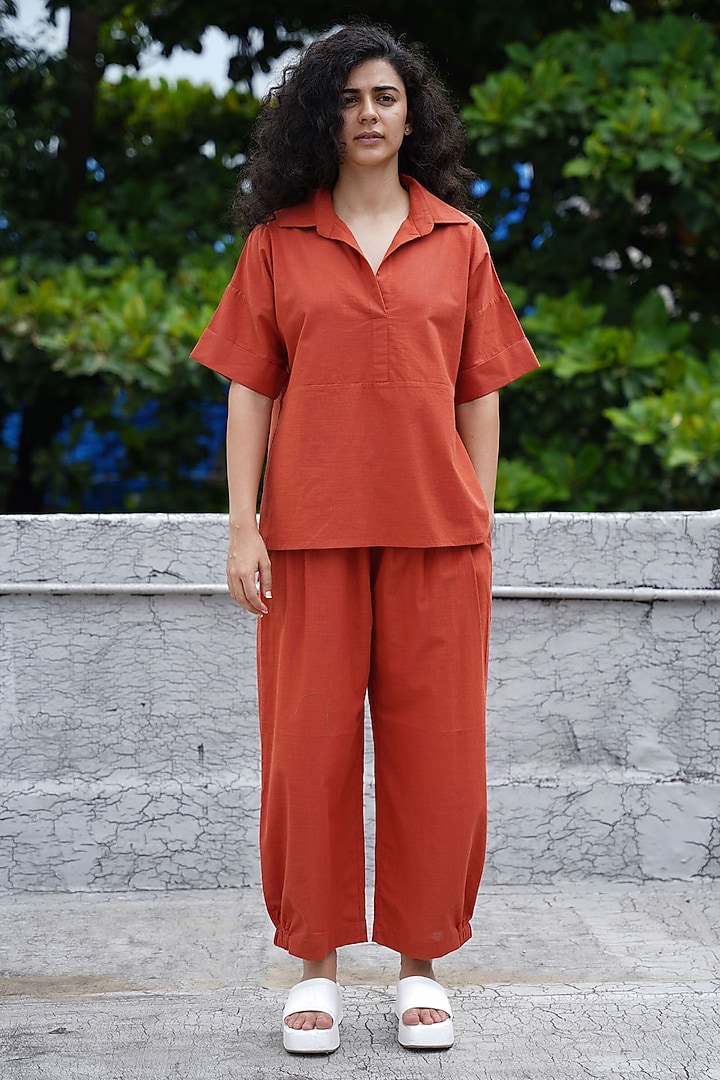Rust Cotton Co-Ord Set by Mati at Pernia's Pop Up Shop