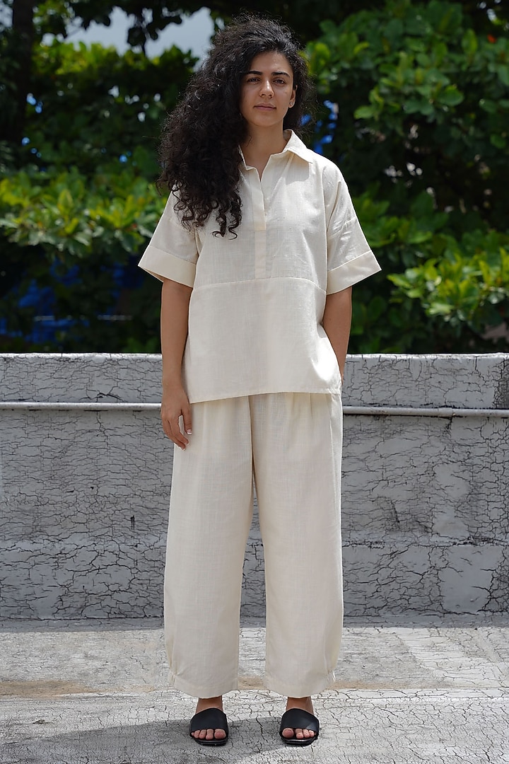 Oatmeal Cotton Co-Ord Set by Mati at Pernia's Pop Up Shop