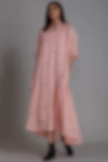 Pink Embroidered Maxi Dress With Inner by Mati
