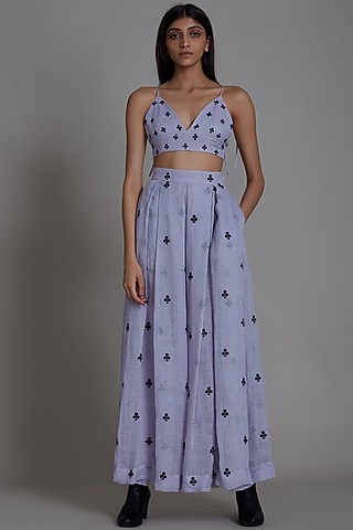 Lavender Embroidered Bralette by Mati