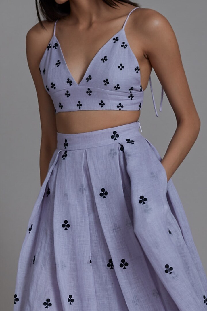 Lavender Embroidered Bralette by Mati at Pernia's Pop Up Shop