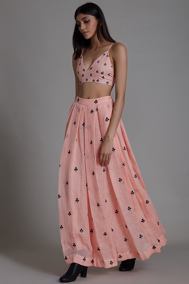 Pink Embroidered Bralette by Mati at Pernia's Pop Up Shop