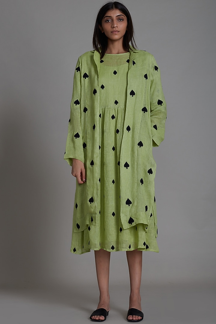 Green Handwoven Jacket by Mati at Pernia's Pop Up Shop