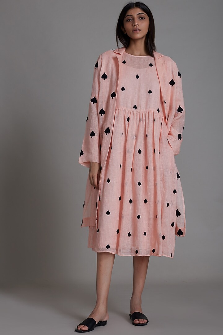 Pink Pure Linen Handwoven Tunic Set by Mati at Pernia's Pop Up Shop