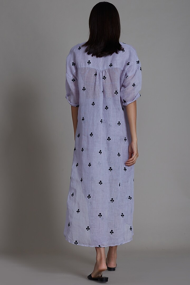 Lavender Handwoven Linen Tunic Dress by Mati at Pernia's Pop Up Shop