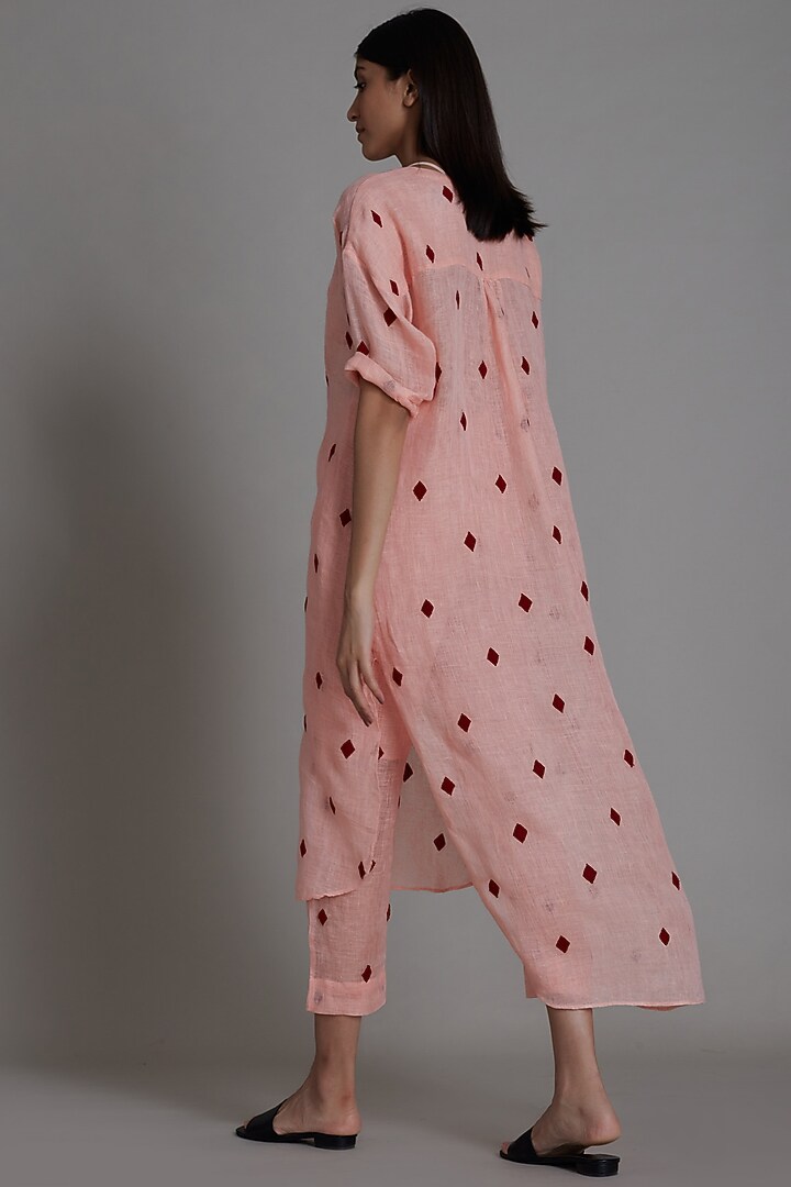 Pink Embroidered Pants by Mati at Pernia's Pop Up Shop