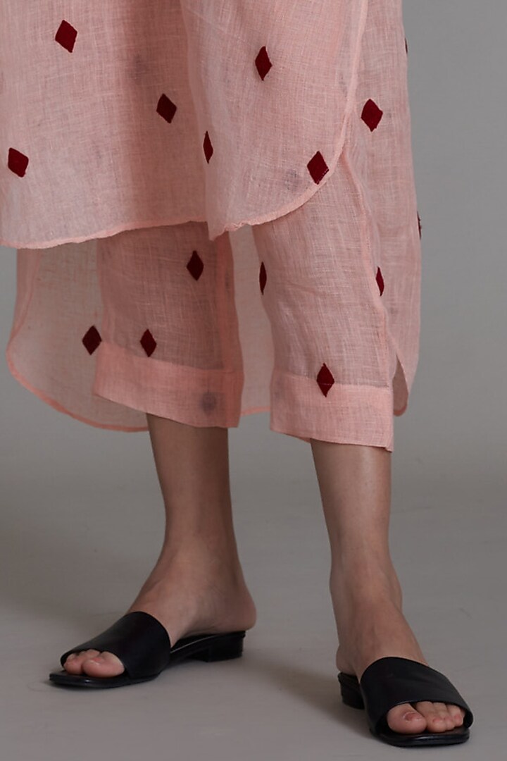 Pink Embroidered Pants by Mati at Pernia's Pop Up Shop