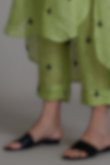 Green Embroidered Pants by Mati at Pernia's Pop Up Shop