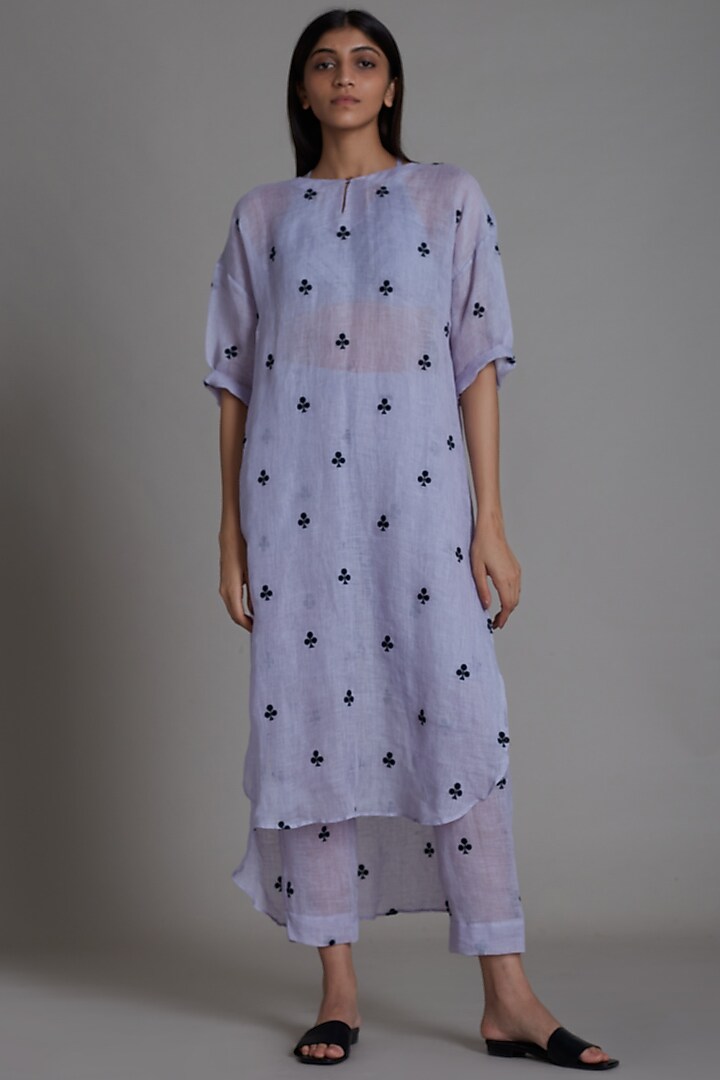 Lavender Striped Linen Pants by Mati at Pernia's Pop Up Shop