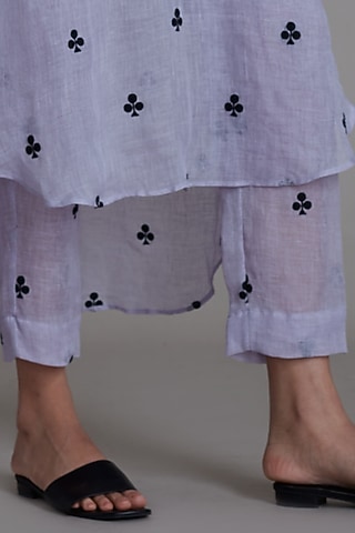 Lavender Striped Linen Pants by Mati