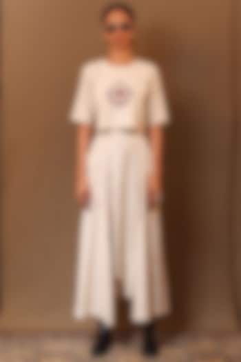 Off-White Handspun Cotton Motifs Embroidered Harem Pants by Mati at Pernia's Pop Up Shop