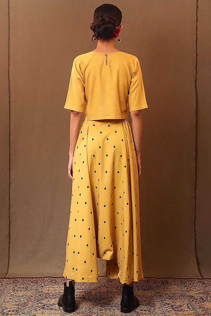 Mustard Handspun Cotton Motifs Embroidered Harem Pants by Mati at Pernia's Pop Up Shop