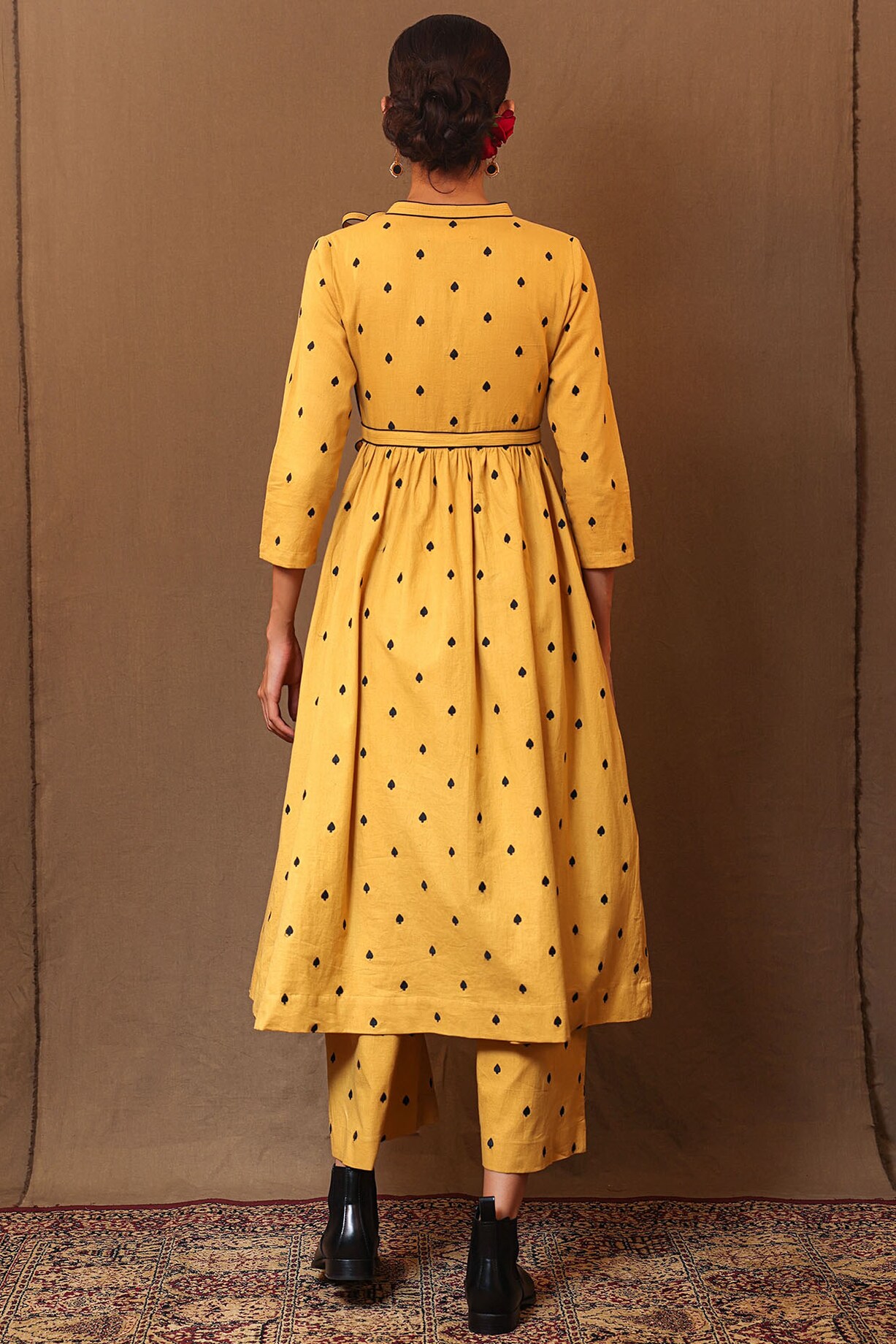 Rayon Heavy Embroidery Mustard Tunic main image 1