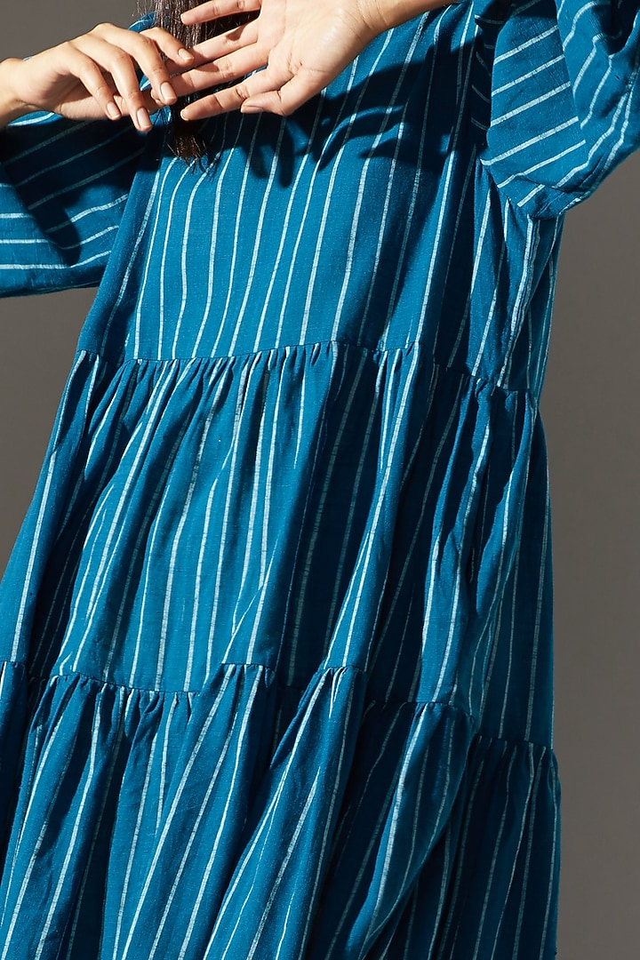 Cobalt Blue Tiered Midi Summer Dress by Mati at Pernia's Pop Up Shop