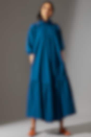 Cobalt Blue Maxi Summer Dress With Belt by Mati at Pernia's Pop Up Shop