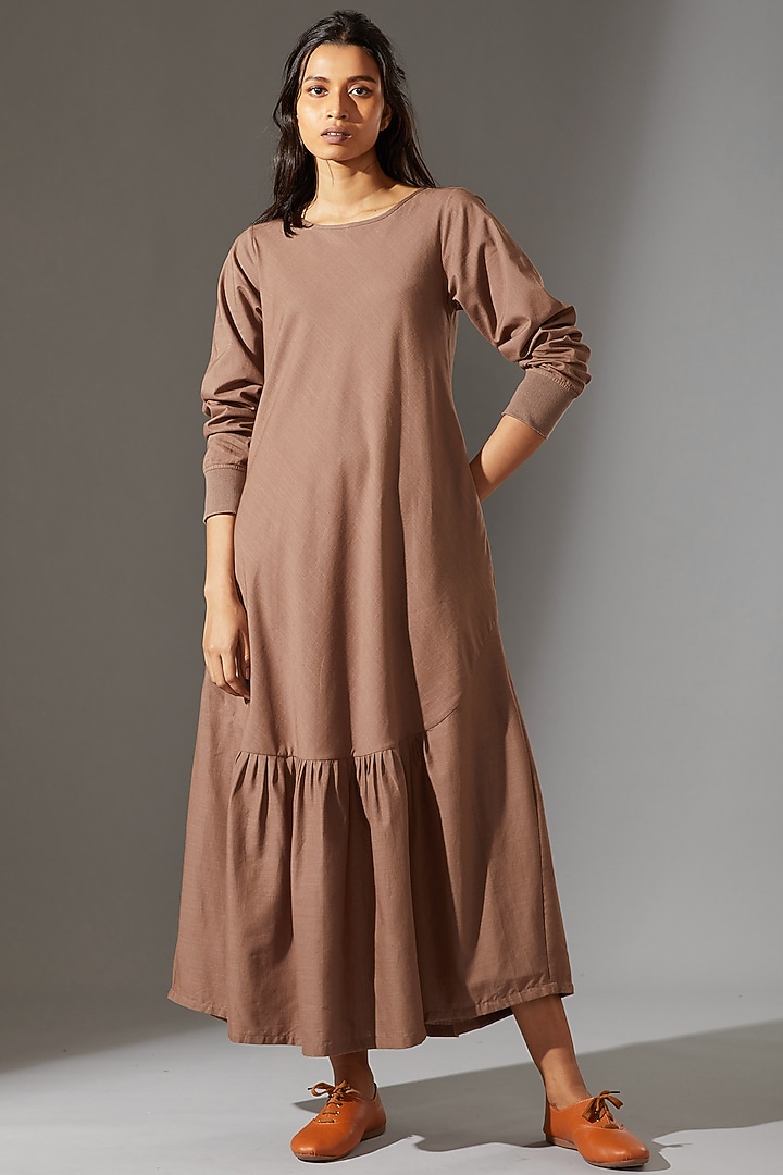 Beige Shift Maxi Summer Dress by Mati at Pernia's Pop Up Shop