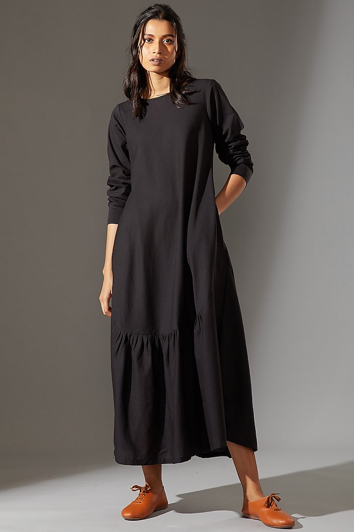 Black Shift Maxi Dress Design by Mati at Pernia's Pop Up Shop 2023