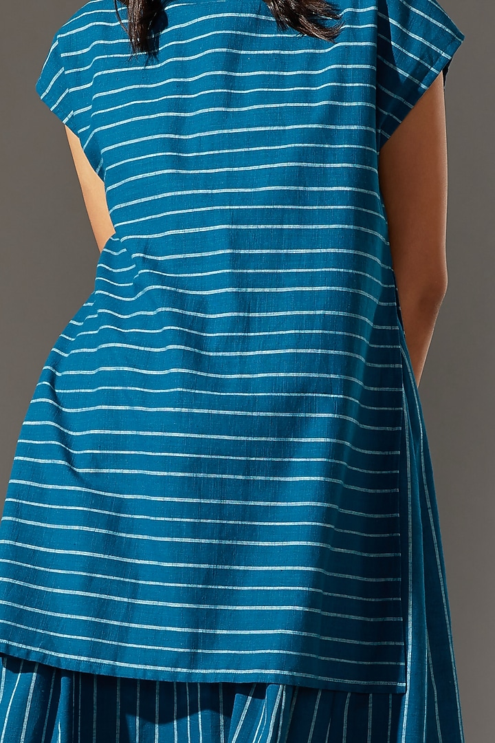 Cobalt Blue Layered Summer Dress With T-Shirt Neck by Mati at Pernia's Pop Up Shop