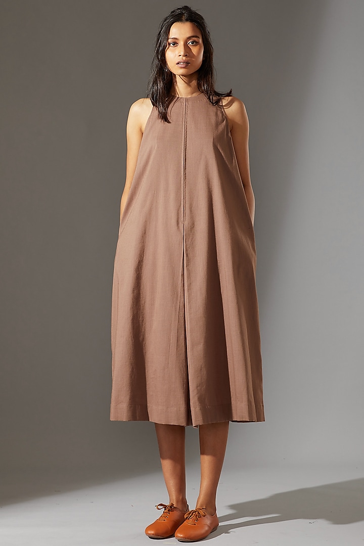 Beige Cotton Dress by Mati at Pernia's Pop Up Shop