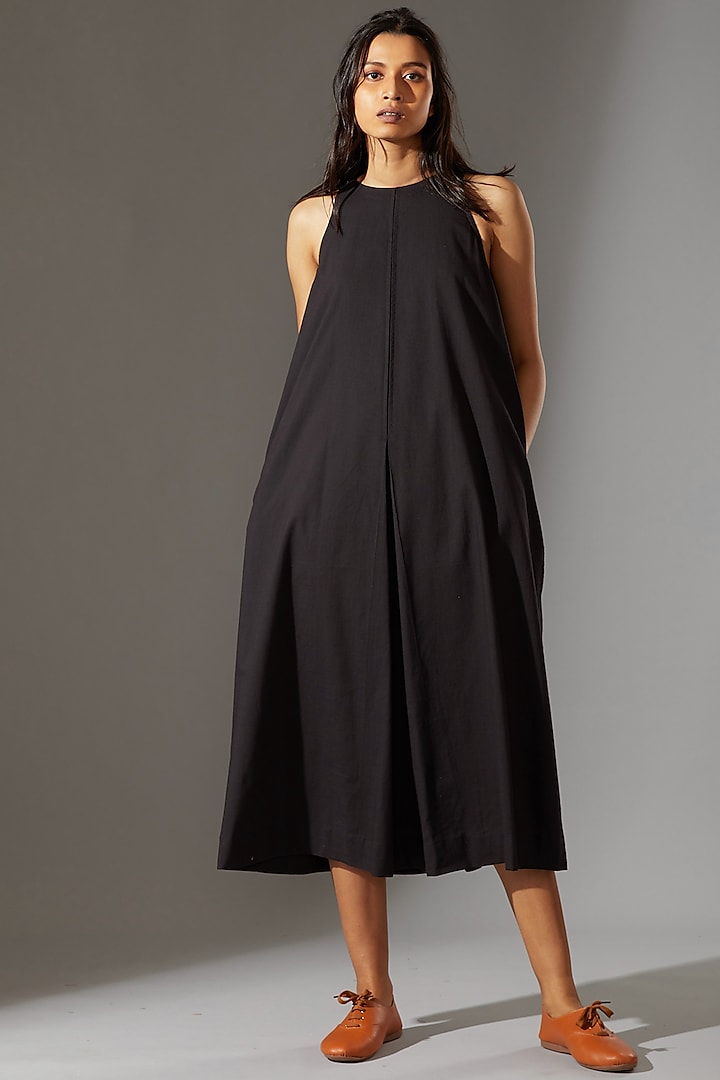 Black Cotton Dress by Mati at Pernia's Pop Up Shop