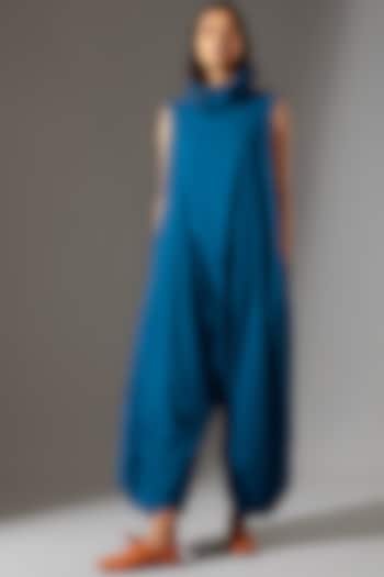 Blue Balloon Pants Jumpsuit by Mati at Pernia's Pop Up Shop