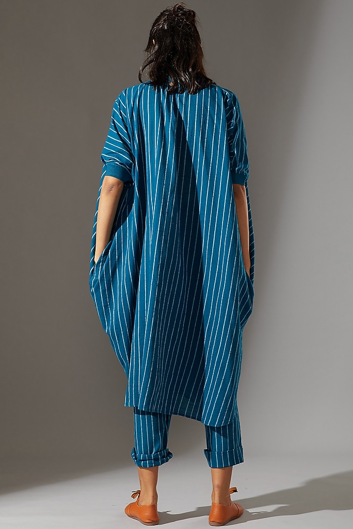 Blue Cowl Tunic Set by Mati at Pernia's Pop Up Shop