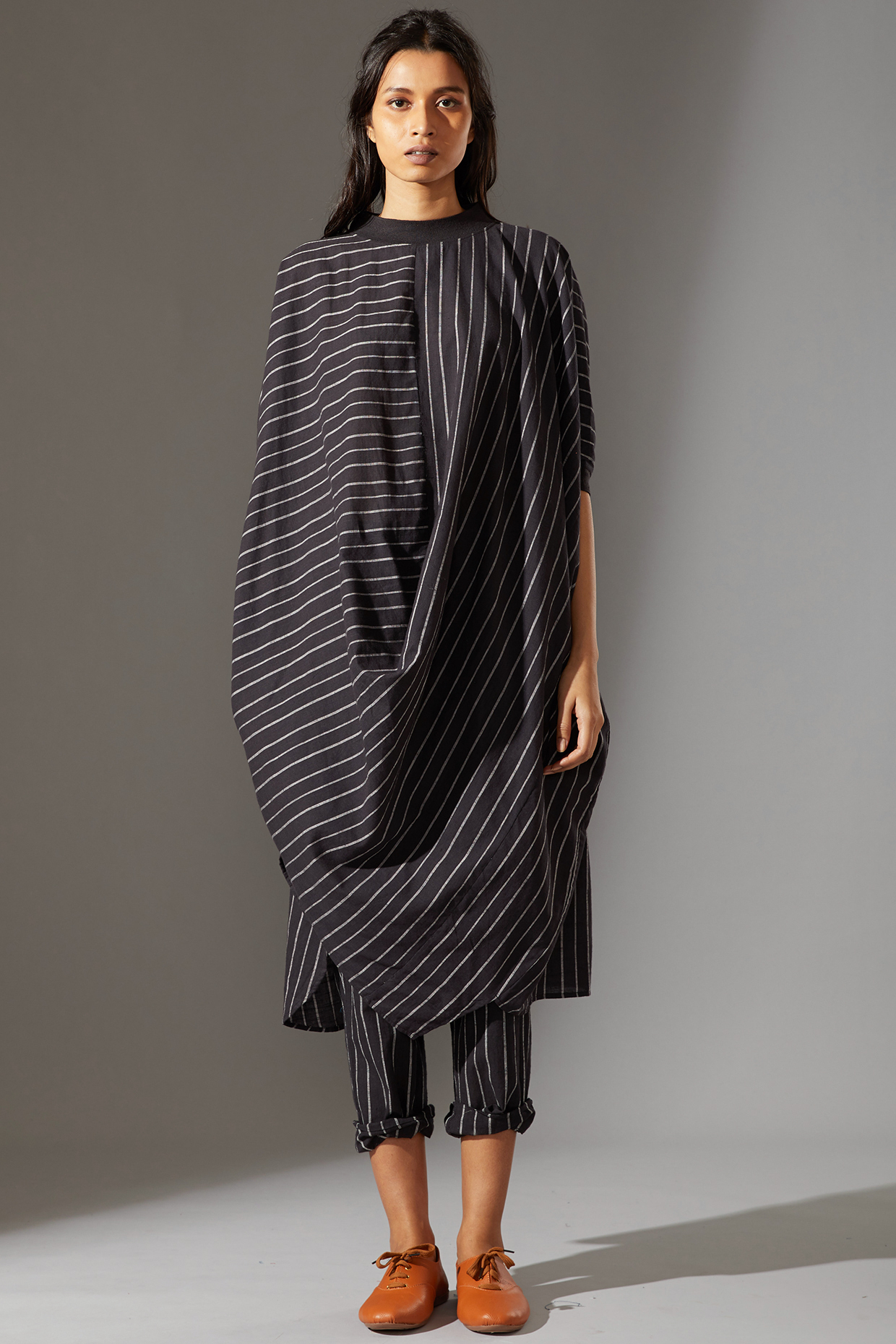 Black Cowl Tunic Set by Mati at Pernia's Pop Up Shop