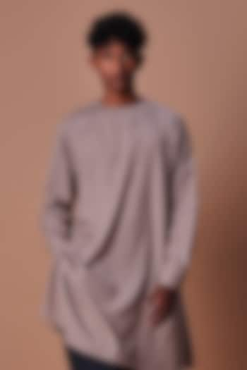 Grey Handwoven Cotton Kurta by Mati Men at Pernia's Pop Up Shop