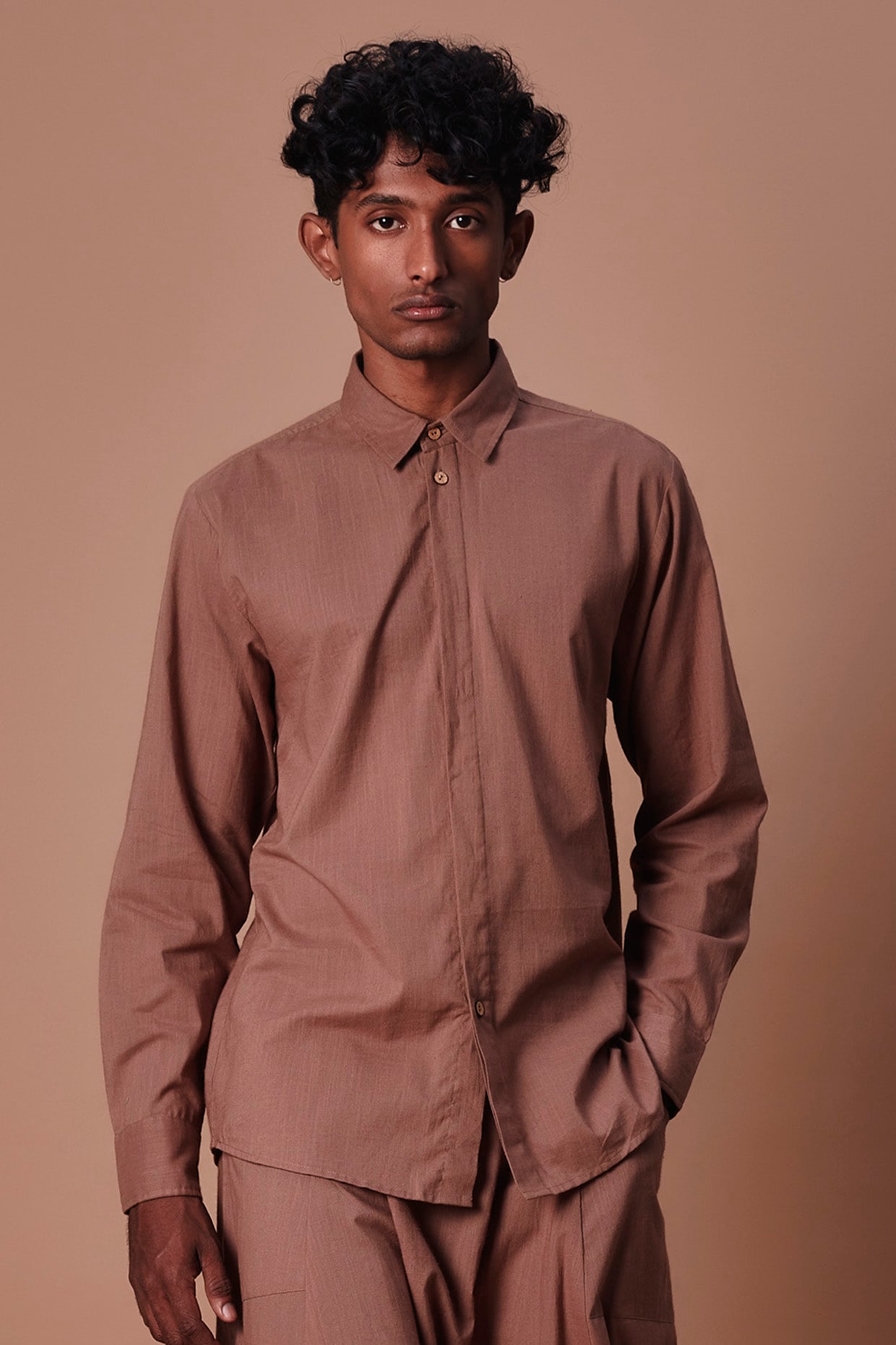 Brown party wear shirt on sale