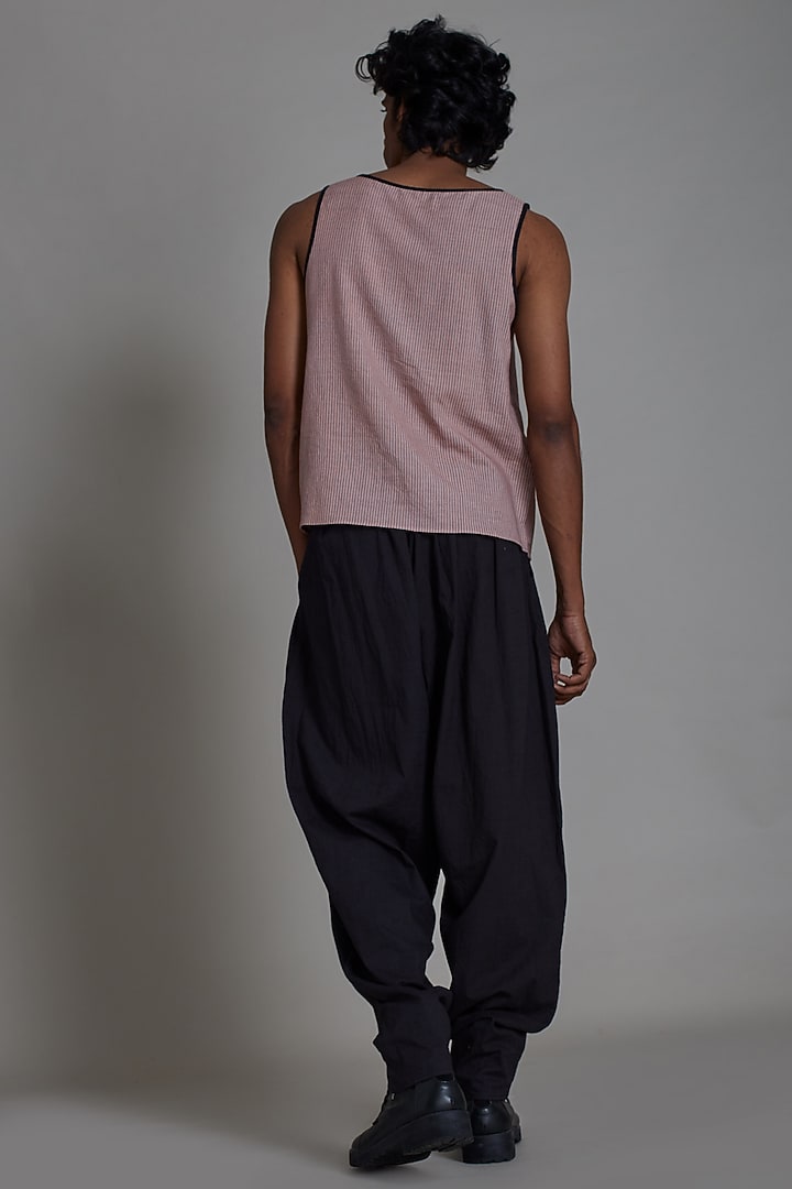 Pink & Black Cotton Handwoven Co-Ord Set by Mati Men at Pernia's Pop Up Shop