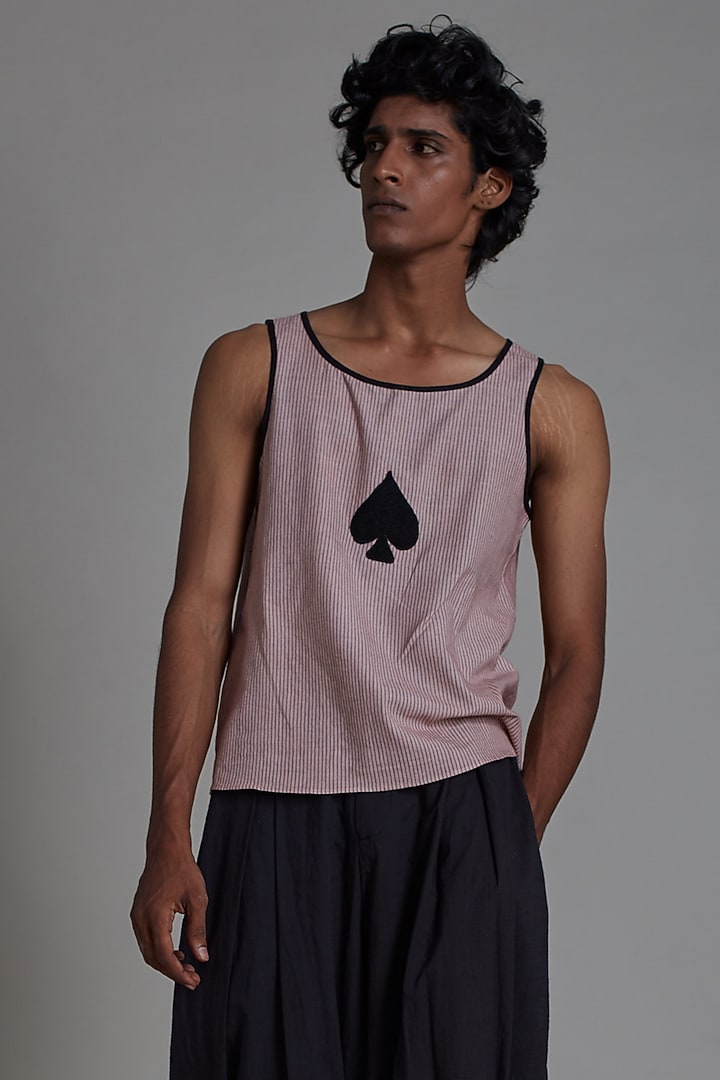 Pink & Black Cotton Handwoven Co-Ord Set by Mati Men at Pernia's Pop Up Shop
