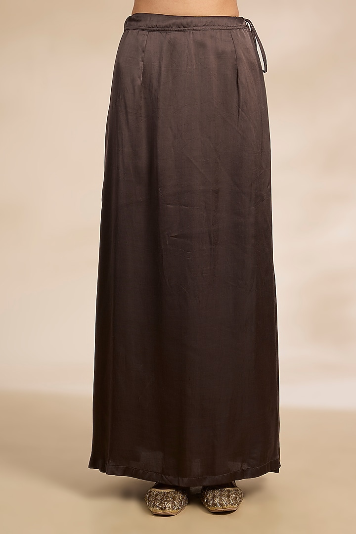 Brown Tissue Silk Zari Embroidered Wedding Saree Set by Matsya at Pernia's Pop Up Shop
