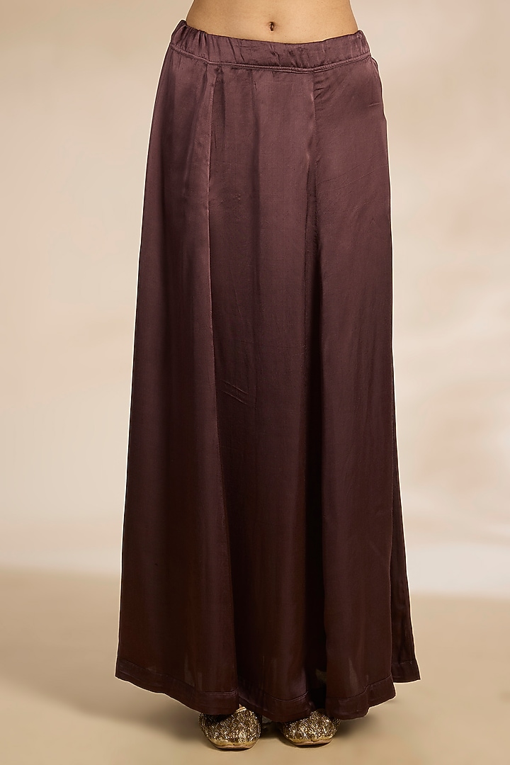 Brown Tissue Silk Zari Embroidered Reception Saree Set by Matsya at Pernia's Pop Up Shop
