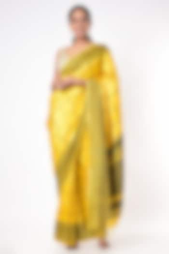 Yellow Soft Silk Saree by Mavuri at Pernia's Pop Up Shop