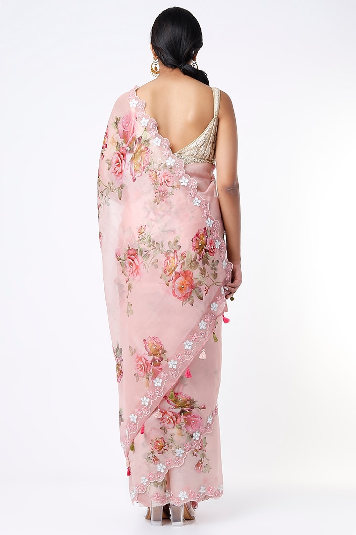 Pink Floral Printed Party Wear Saree by Mavuri at Pernia's Pop Up Shop