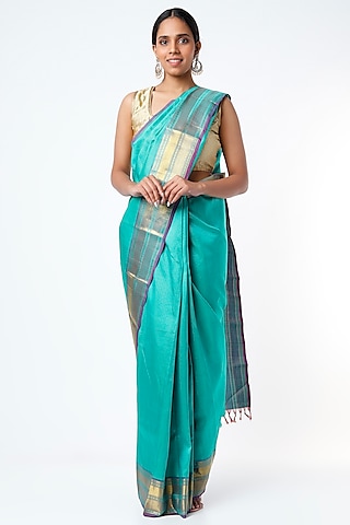 Ananda Blue Kanchipuram Silk Saree by Mavuri