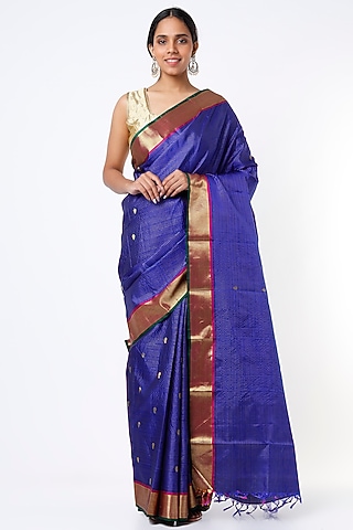Spectrum Blue Kanchipuram Silk Saree by Mavuri