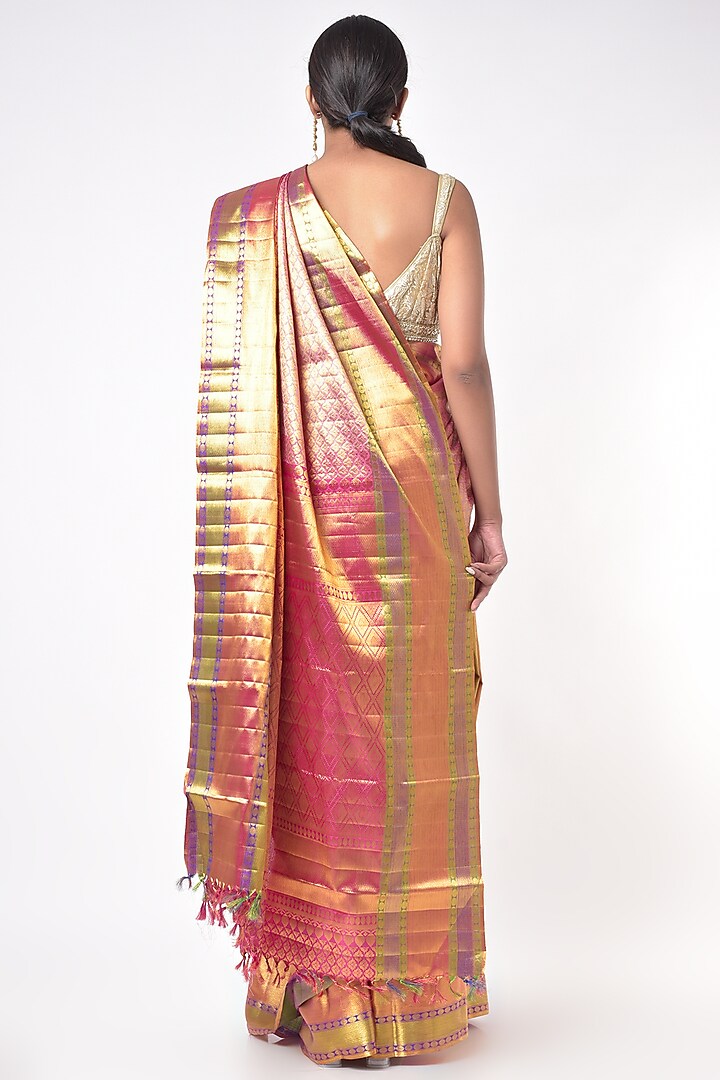 Soft Pink & Gold Kanchipuram Wedding Saree by Mavuri at Pernia's Pop Up Shop