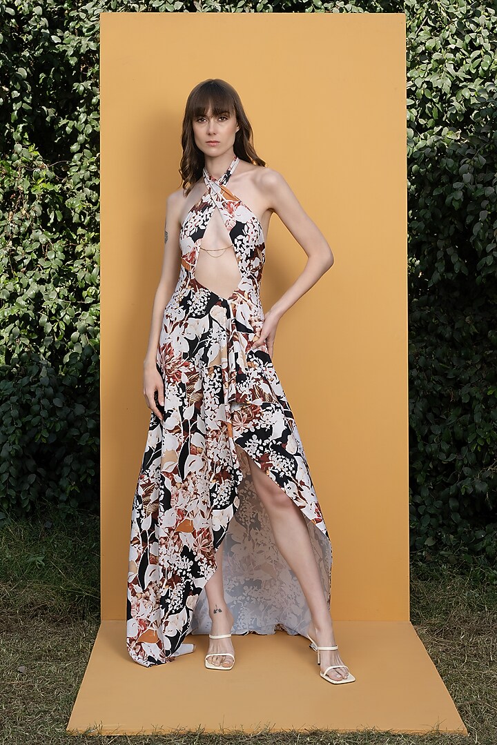 Black Rose Printed Vacation Dress by Mandira Wirk - Resort at Pernia's Pop Up Shop