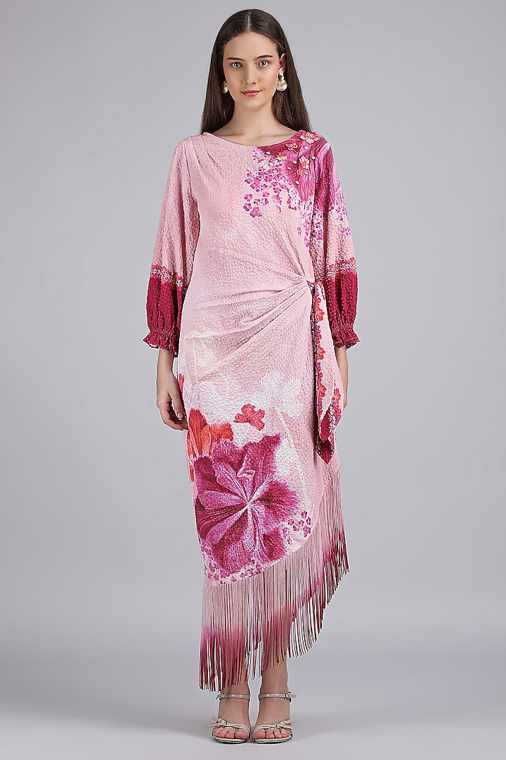 Purple Poly Pocket Lycra Printed Vacation Dress by Mandira Wirk - Resort at Pernia's Pop Up Shop