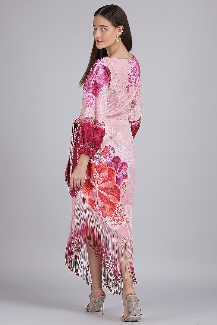 Purple Poly Pocket Lycra Printed Vacation Dress by Mandira Wirk - Resort at Pernia's Pop Up Shop