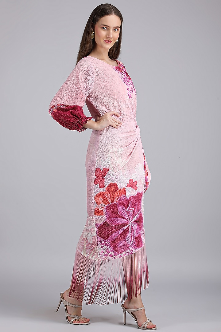 Purple Poly Pocket Lycra Printed Vacation Dress by Mandira Wirk - Resort at Pernia's Pop Up Shop