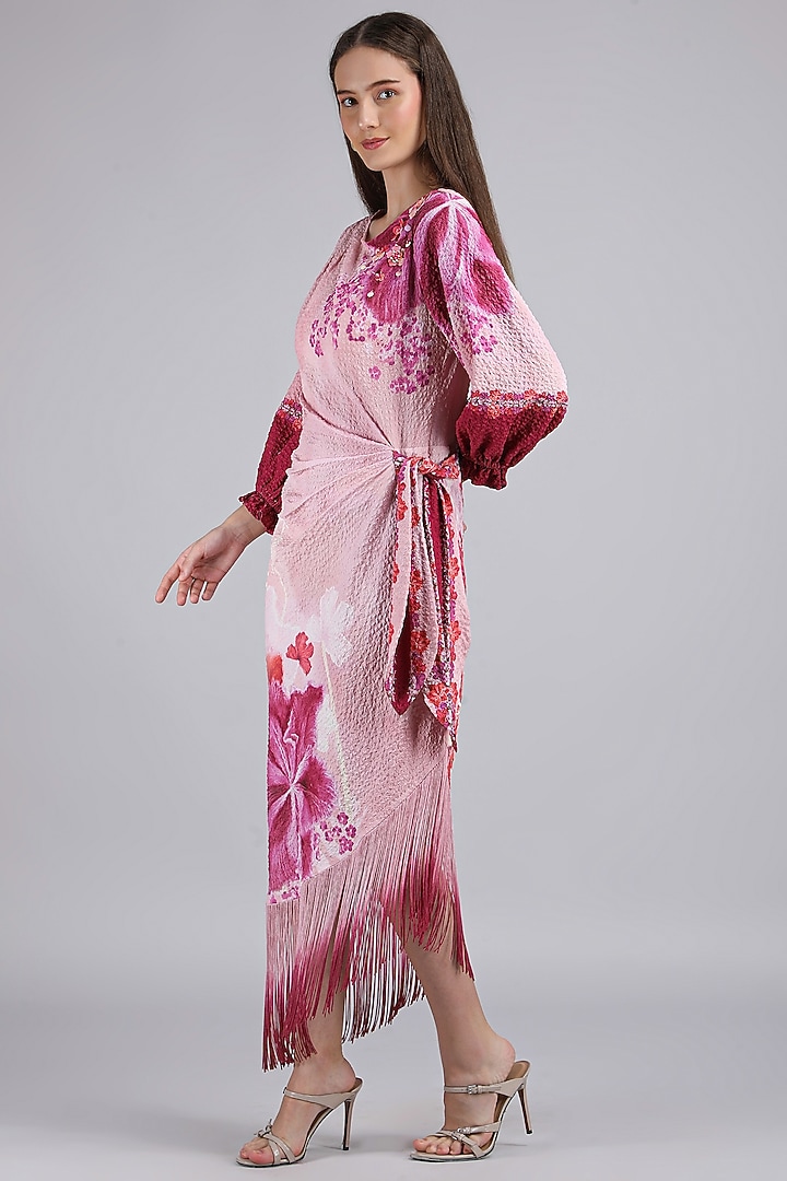 Purple Poly Pocket Lycra Printed Vacation Dress by Mandira Wirk - Resort at Pernia's Pop Up Shop