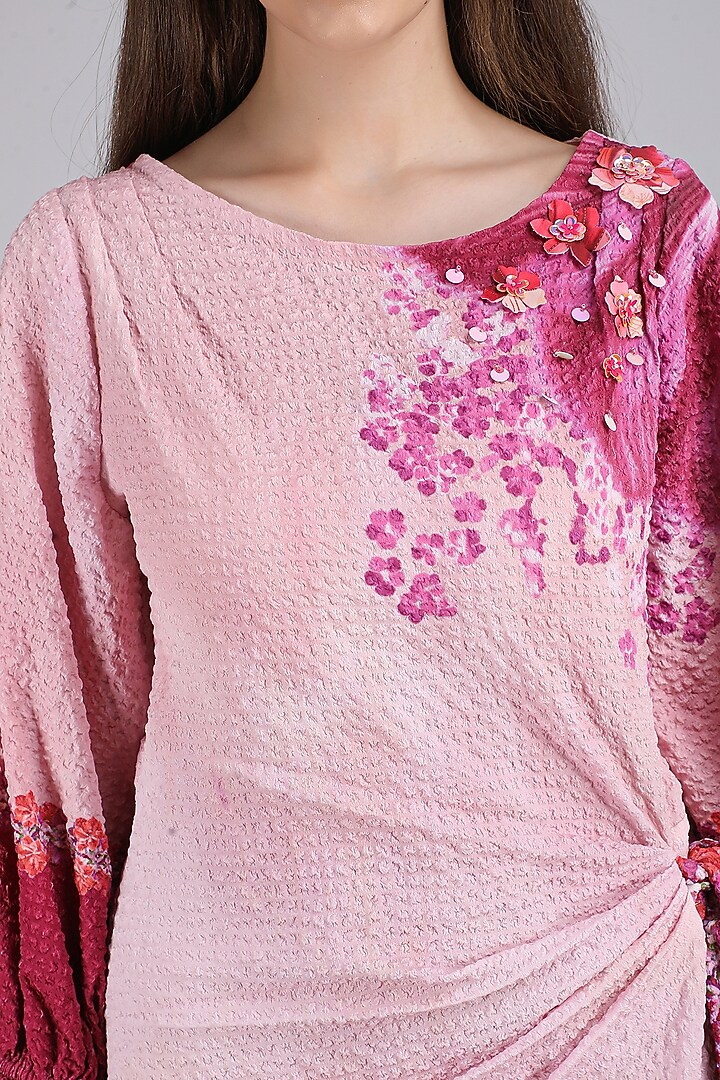 Purple Poly Pocket Lycra Printed Vacation Dress by Mandira Wirk - Resort at Pernia's Pop Up Shop