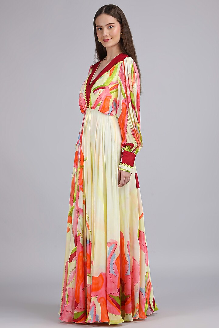 Multi-Colored Chiffon Cocktail Dress by Mandira Wirk - Resort at Pernia's Pop Up Shop