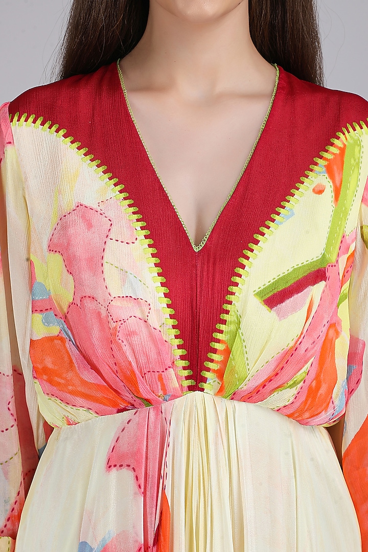 Multi-Colored Chiffon Cocktail Dress by Mandira Wirk - Resort at Pernia's Pop Up Shop