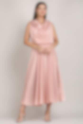 Pink Sumo Satin Embroidered Vacation Dress by Mandira Wirk - Resort at Pernia's Pop Up Shop