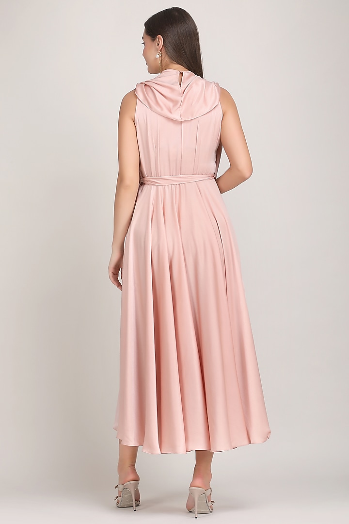 Pink Sumo Satin Embroidered Vacation Dress by Mandira Wirk - Resort at Pernia's Pop Up Shop